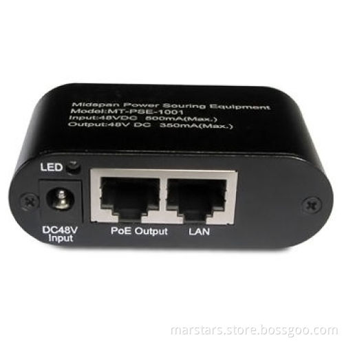 Midspan Power Sourcing PoE Injector, Suitable for IP Cameras and VoIP Phone